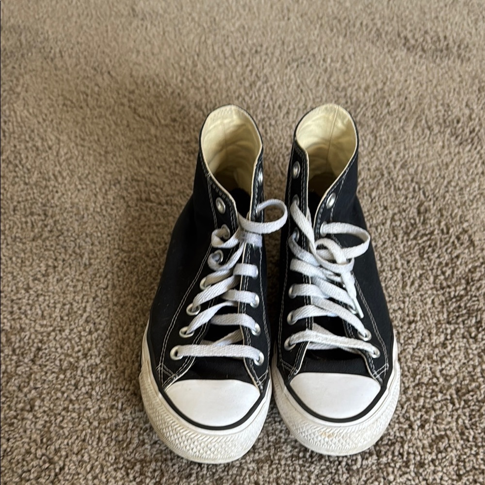 Converse Black High-Tops with White Accents